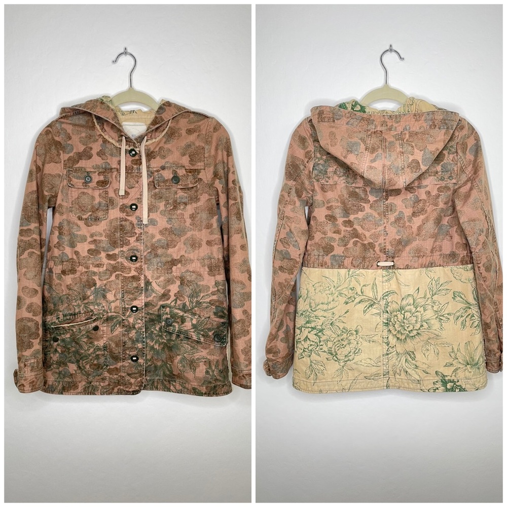 Hei Hei Anthropologie Floral Fatigue Camo Jacket